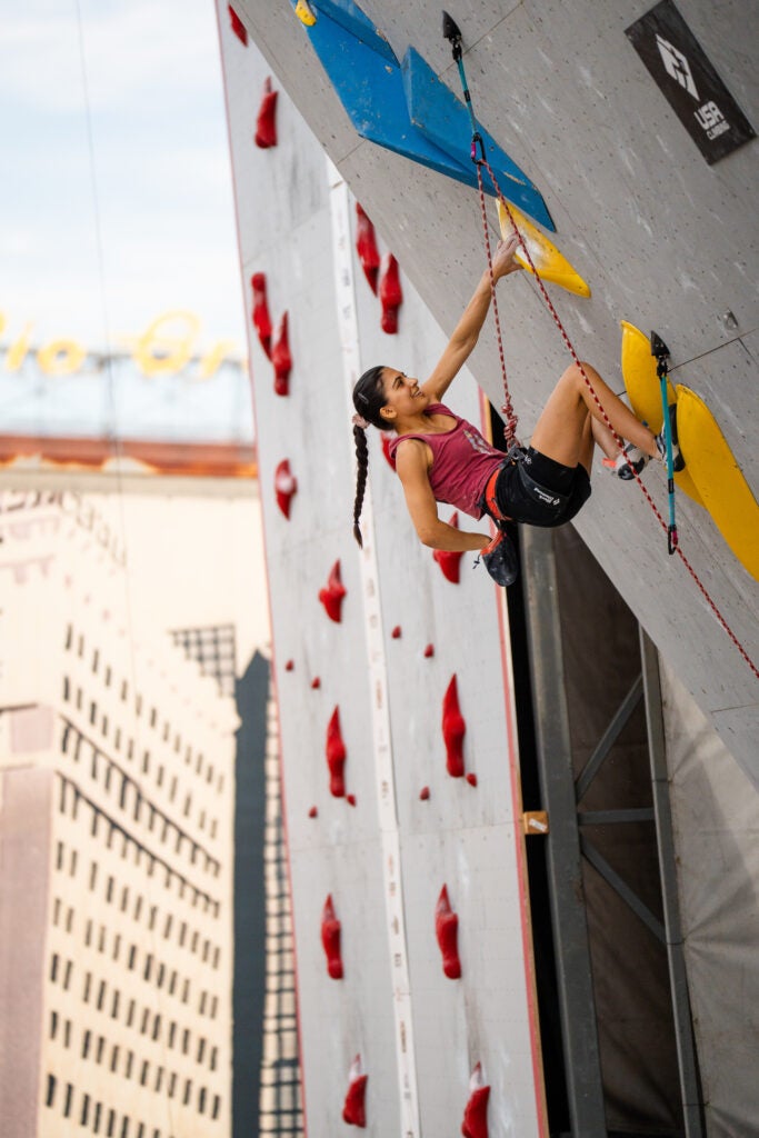 Natalia Grossman climbing North American Cup 2025